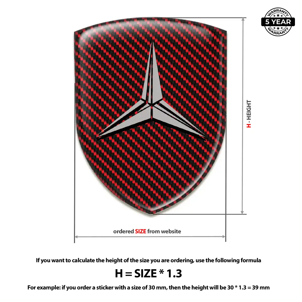 Mercedes Domed Logo Decal Sleek Style