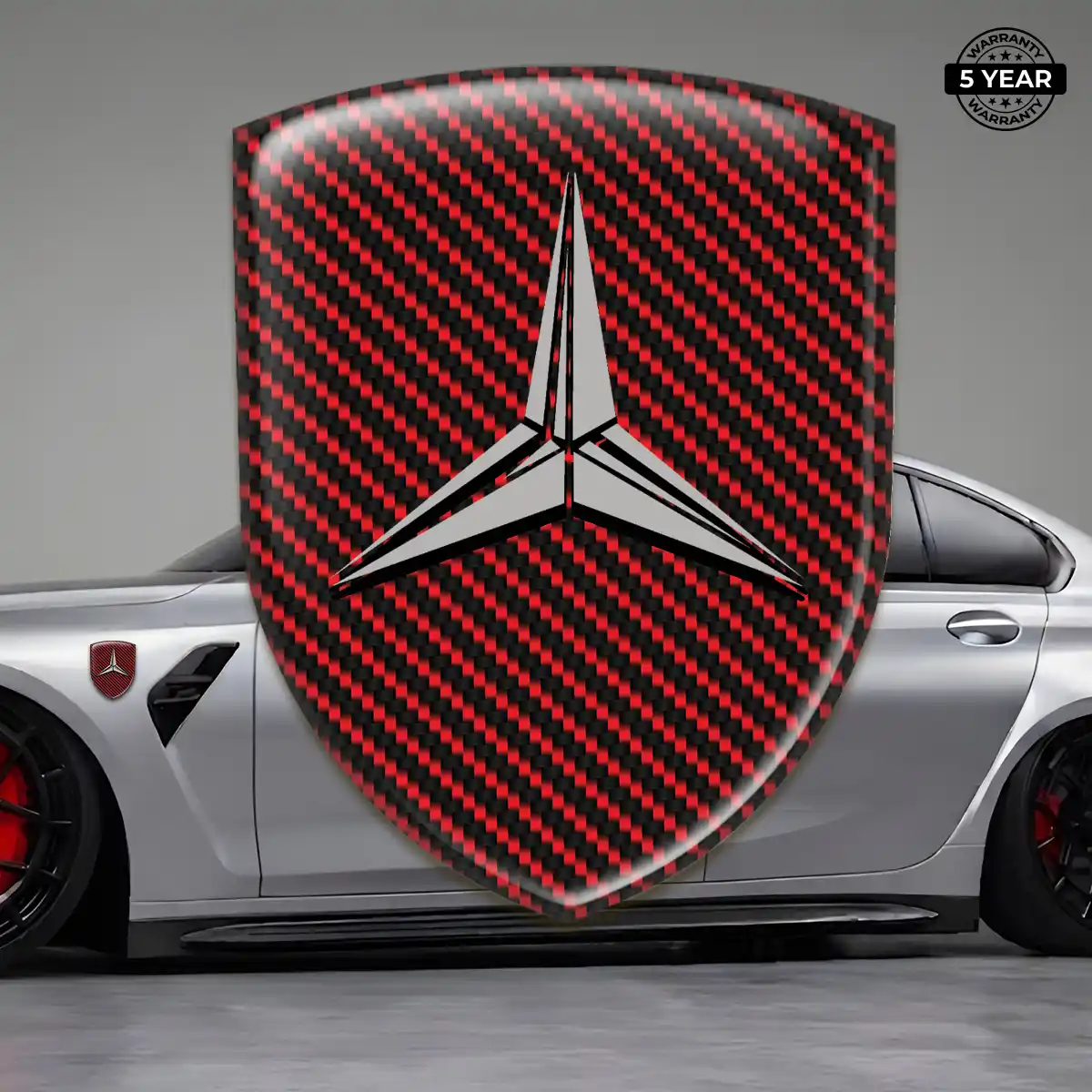 Mercedes Domed Logo Decal Sleek Style