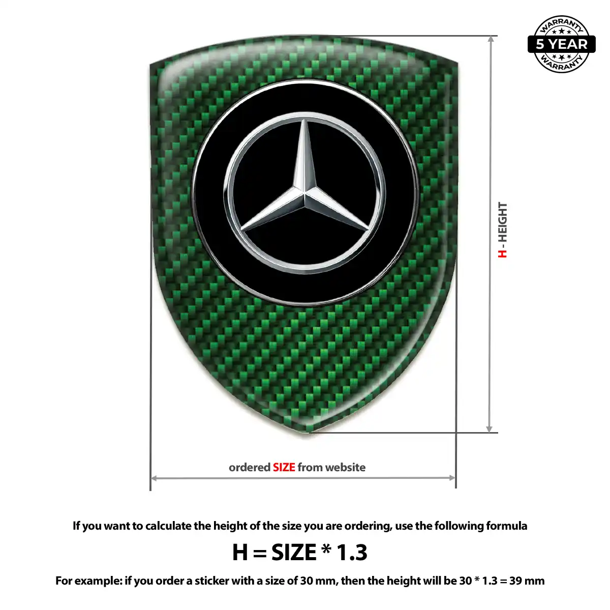 Mercedes Domed Logo Decal Superior Craft