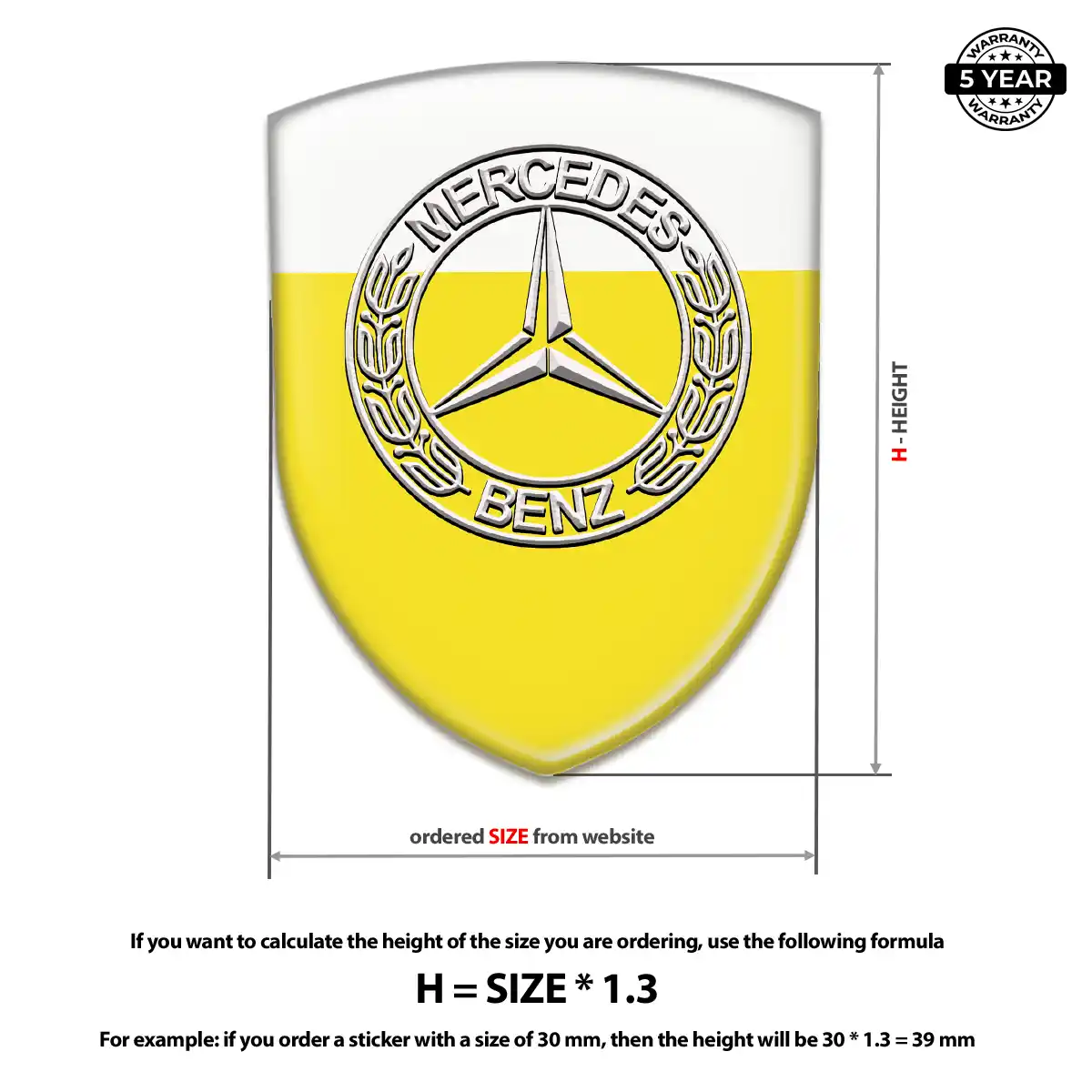 Mercedes Domed Logo Sticker Prestige Line