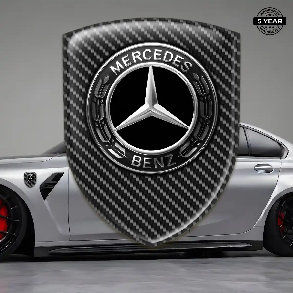 Mercedes Domed Logo Sticker Prime Quality