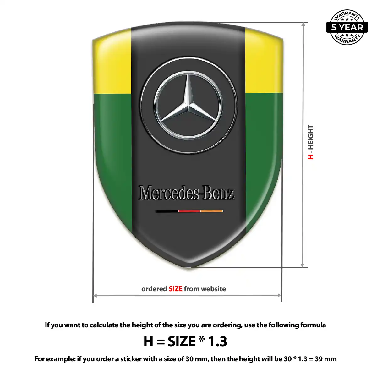 Mercedes Domed Logo Sticker Refined Design