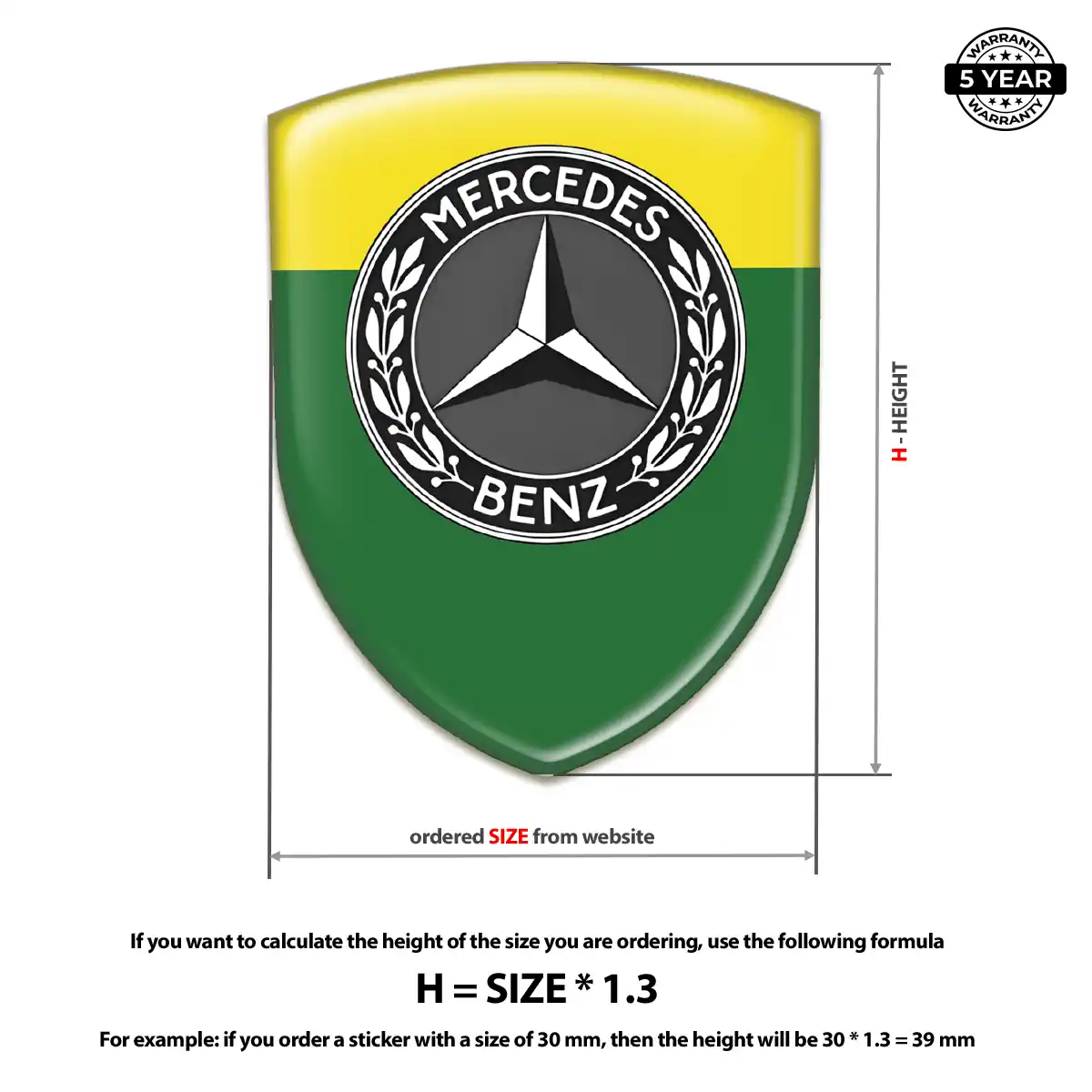 Mercedes Domed Logo Sticker Signature Grade