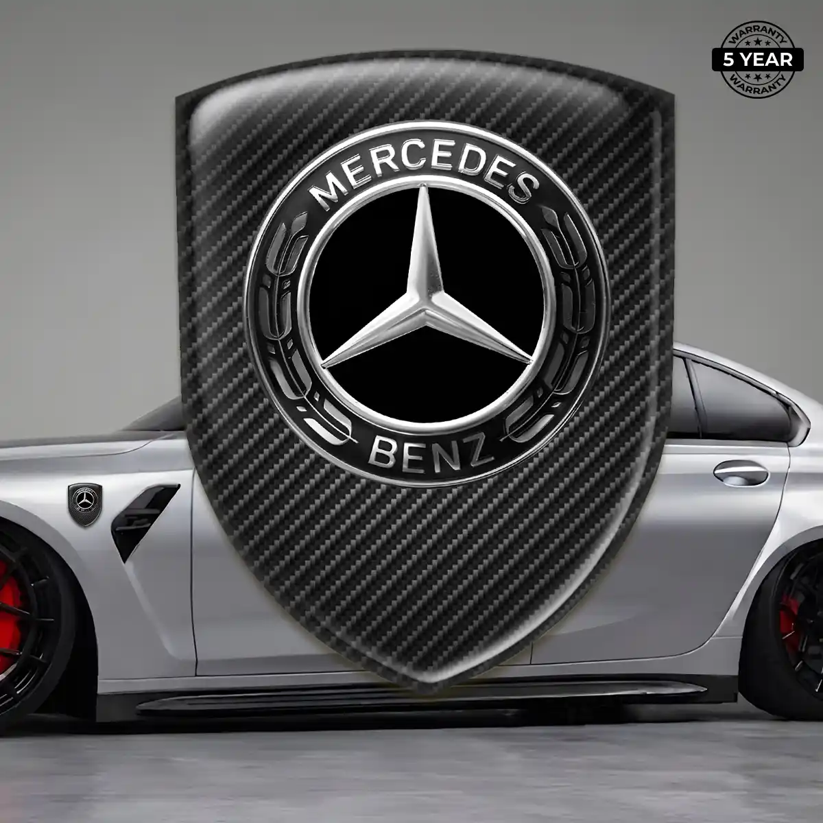 Mercedes Domed Logo Sticker Sleek Style