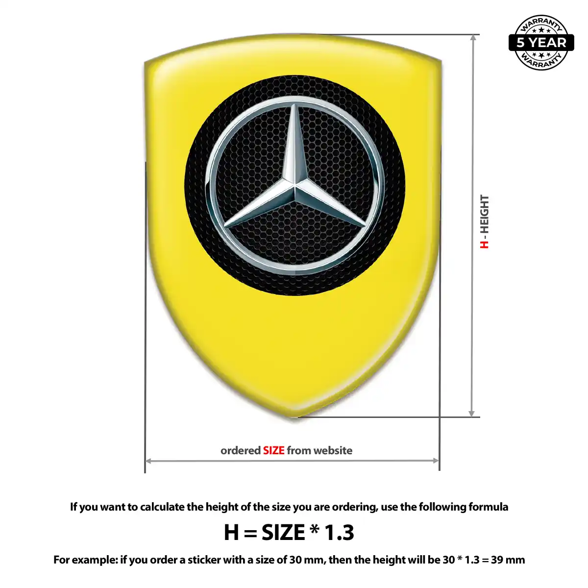 Mercedes Domed Logo Sticker Superior Craft