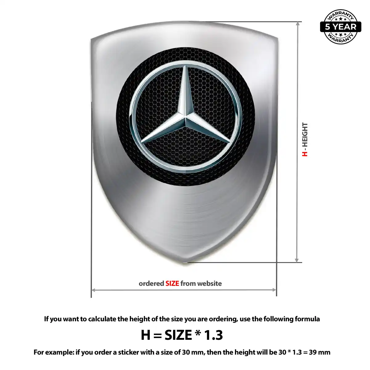Mercedes Emblem Badge Elite Finish