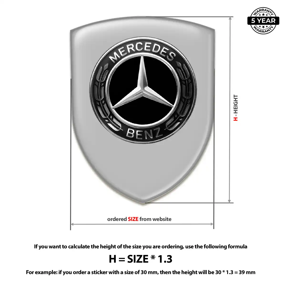 Mercedes Emblem Badge Logo Elite Finish