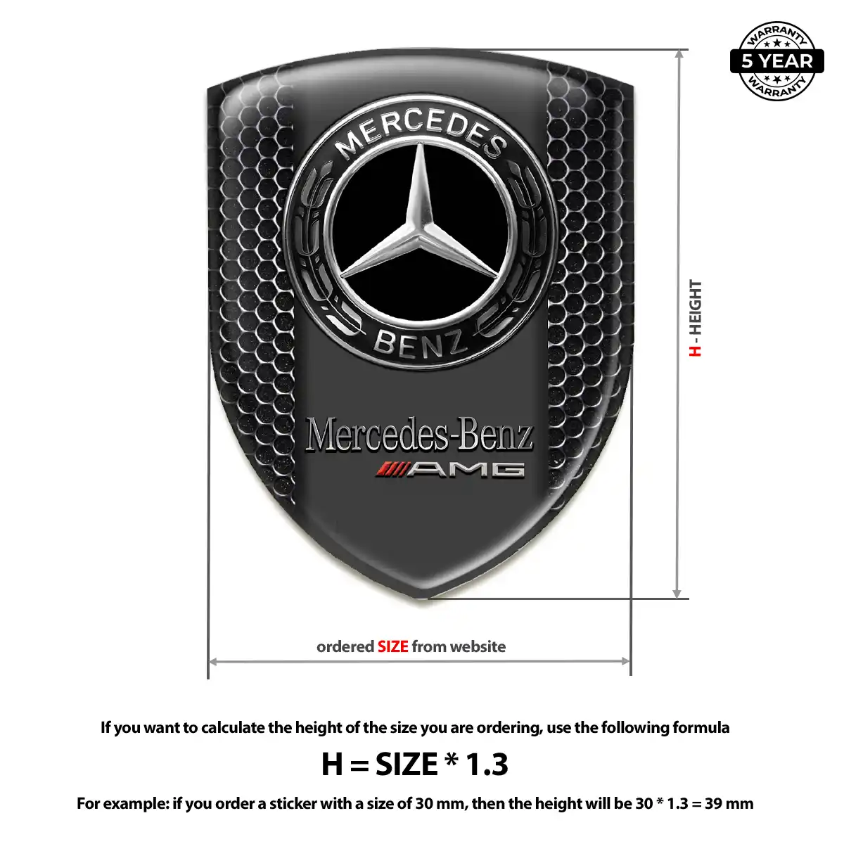Mercedes Emblem Badge Logo Prestige Line