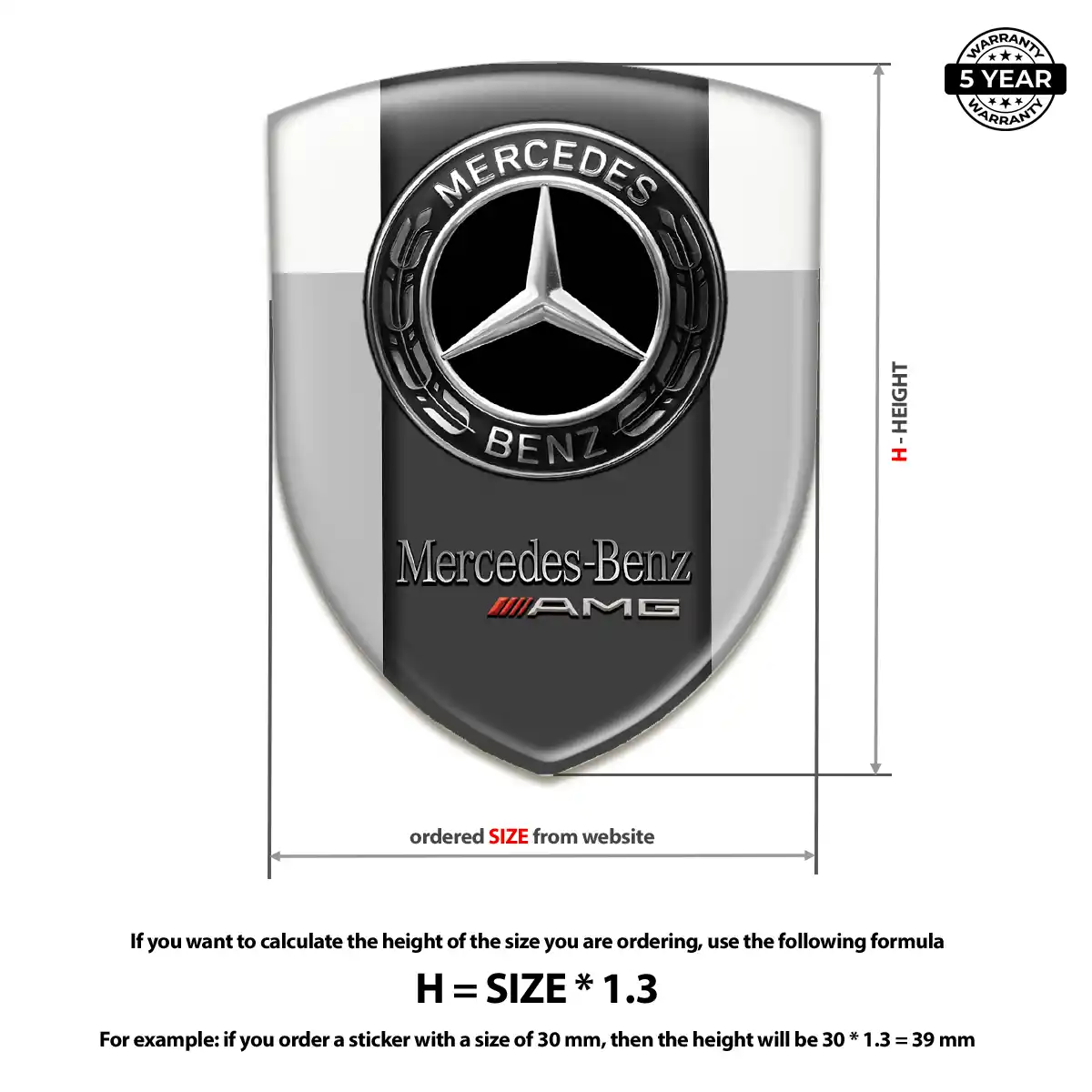 Mercedes Emblem Badge Logo Signature Grade