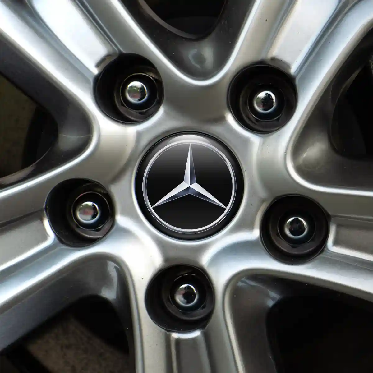 Mercedes Emblem Center Hub Cap Self-Adhesive Stylish Design