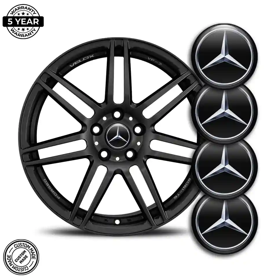 Mercedes Emblem Center Hub Cap Self-Adhesive Stylish Design