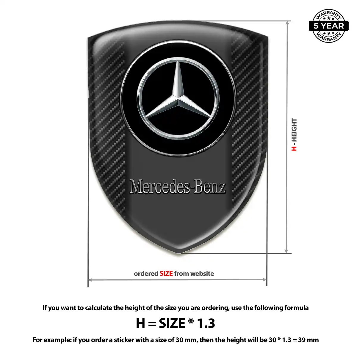 Mercedes Emblem Crest Elite Finish