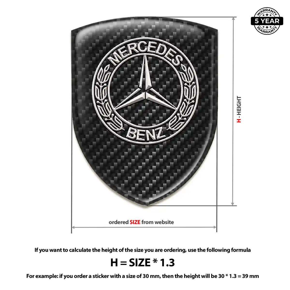 Mercedes Emblem Crest Signature Grade