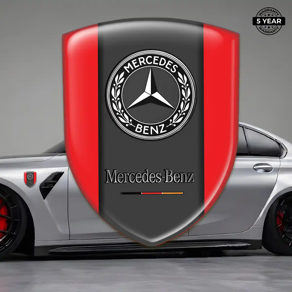 Mercedes Emblem Domed Badge Refined Design
