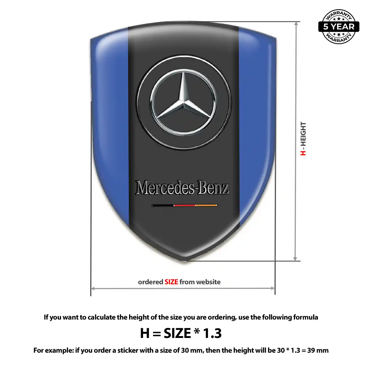 Mercedes Emblem Domed Badge Sleek Style