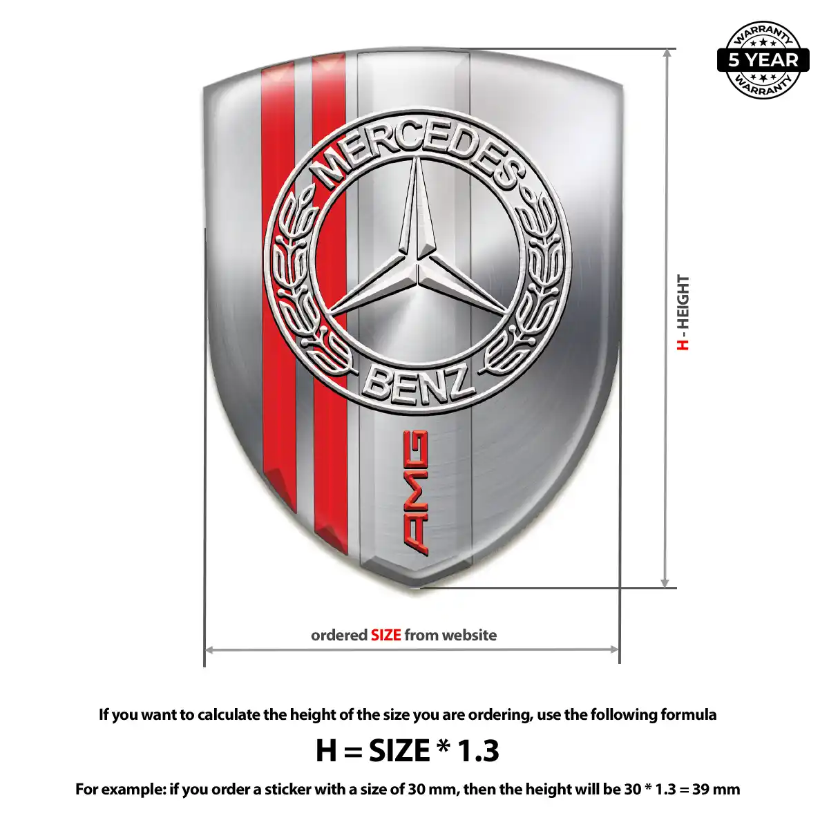 Mercedes Emblem Domed Badge Superior Craft