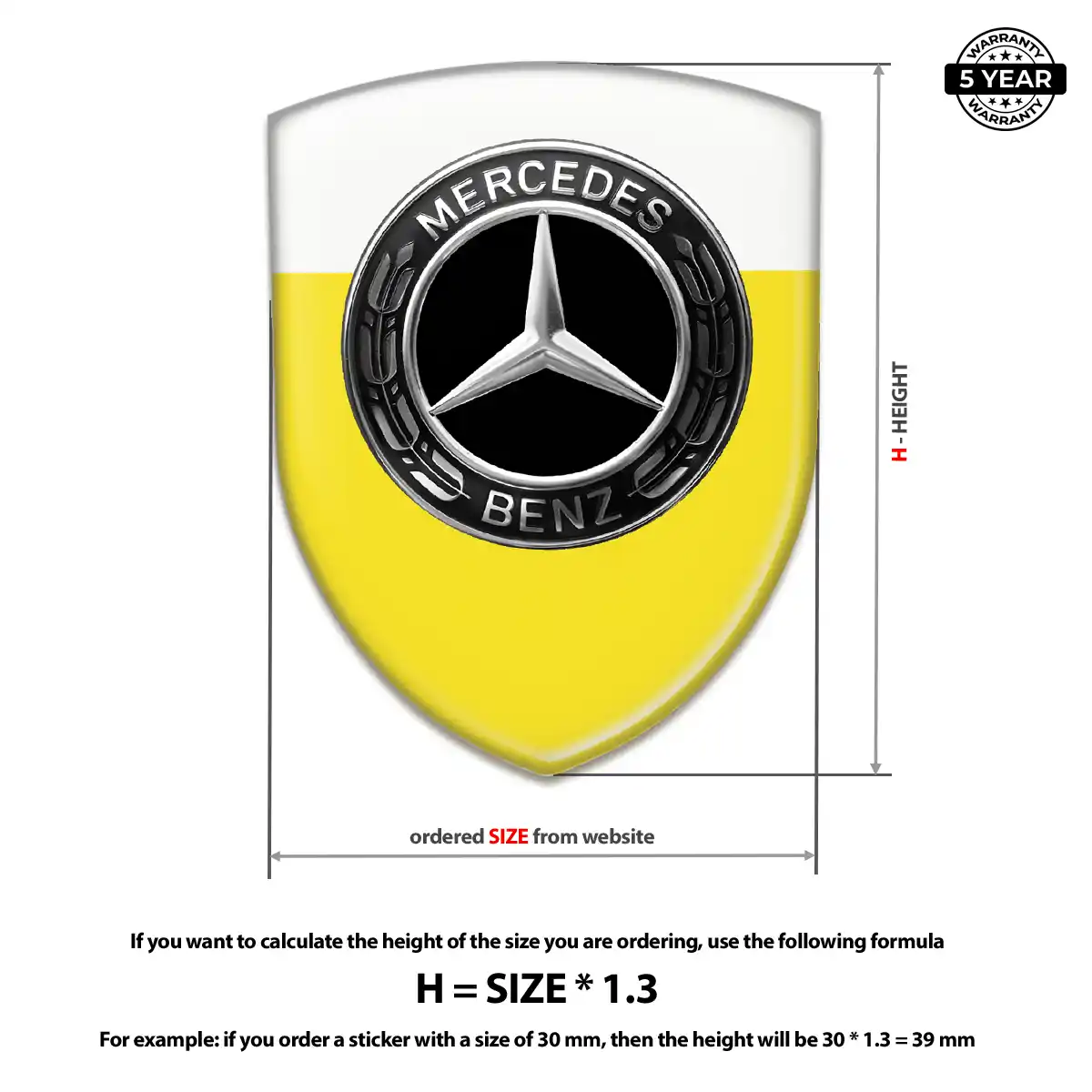 Mercedes Emblem Shield Elite Finish