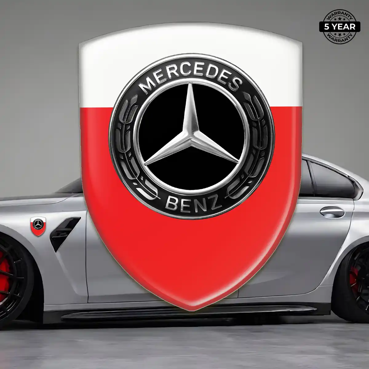 Mercedes Epoxy Domed Sticker Elite Finish