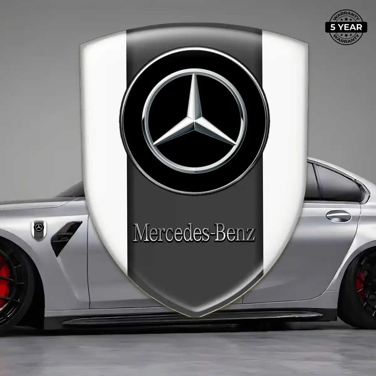 Mercedes Epoxy Domed Sticker Refined Design