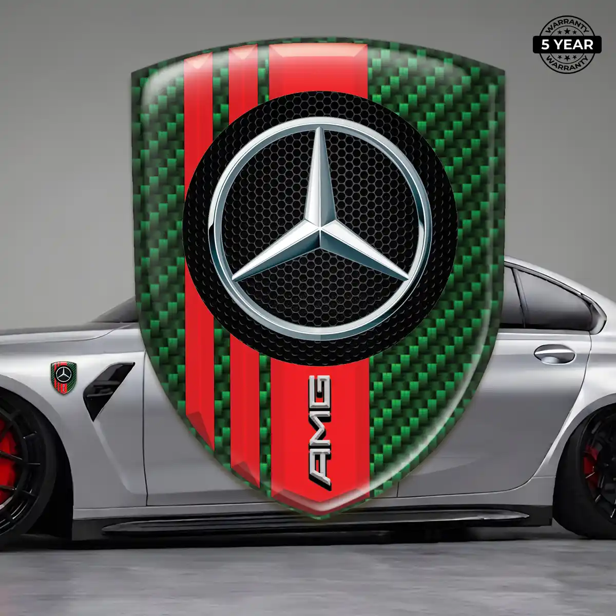 Mercedes Epoxy Domed Sticker Signature Grade