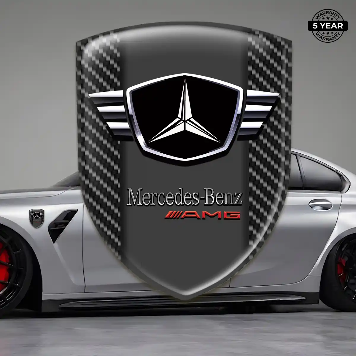 Mercedes Gel Badge Sticker Elite Finish