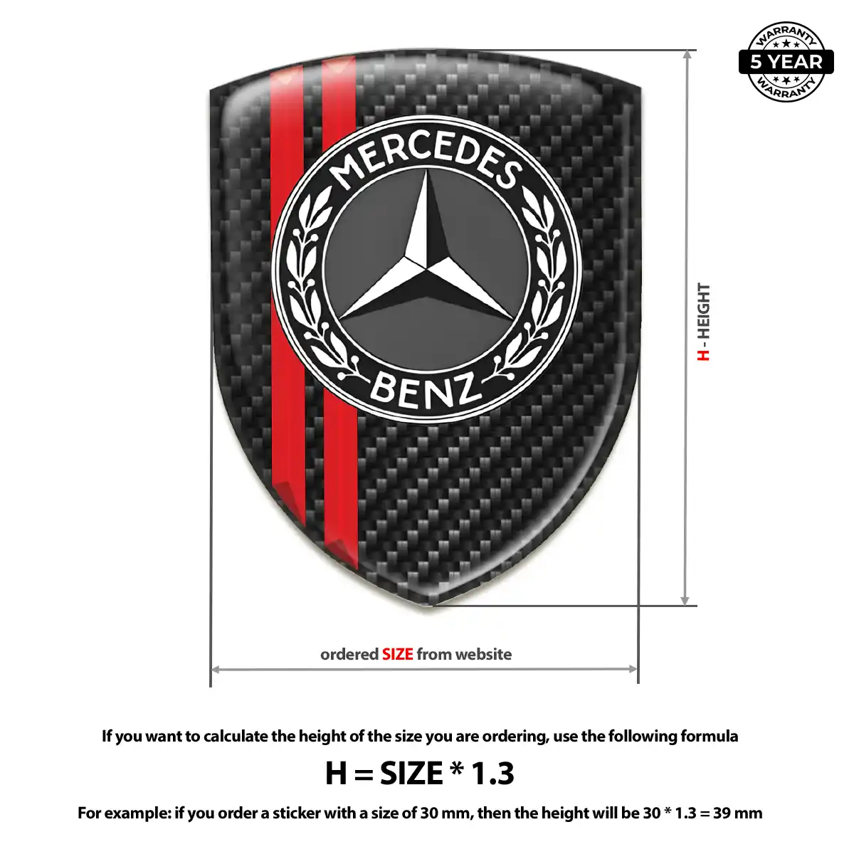 Mercedes Gel Badge Sticker Refined Design