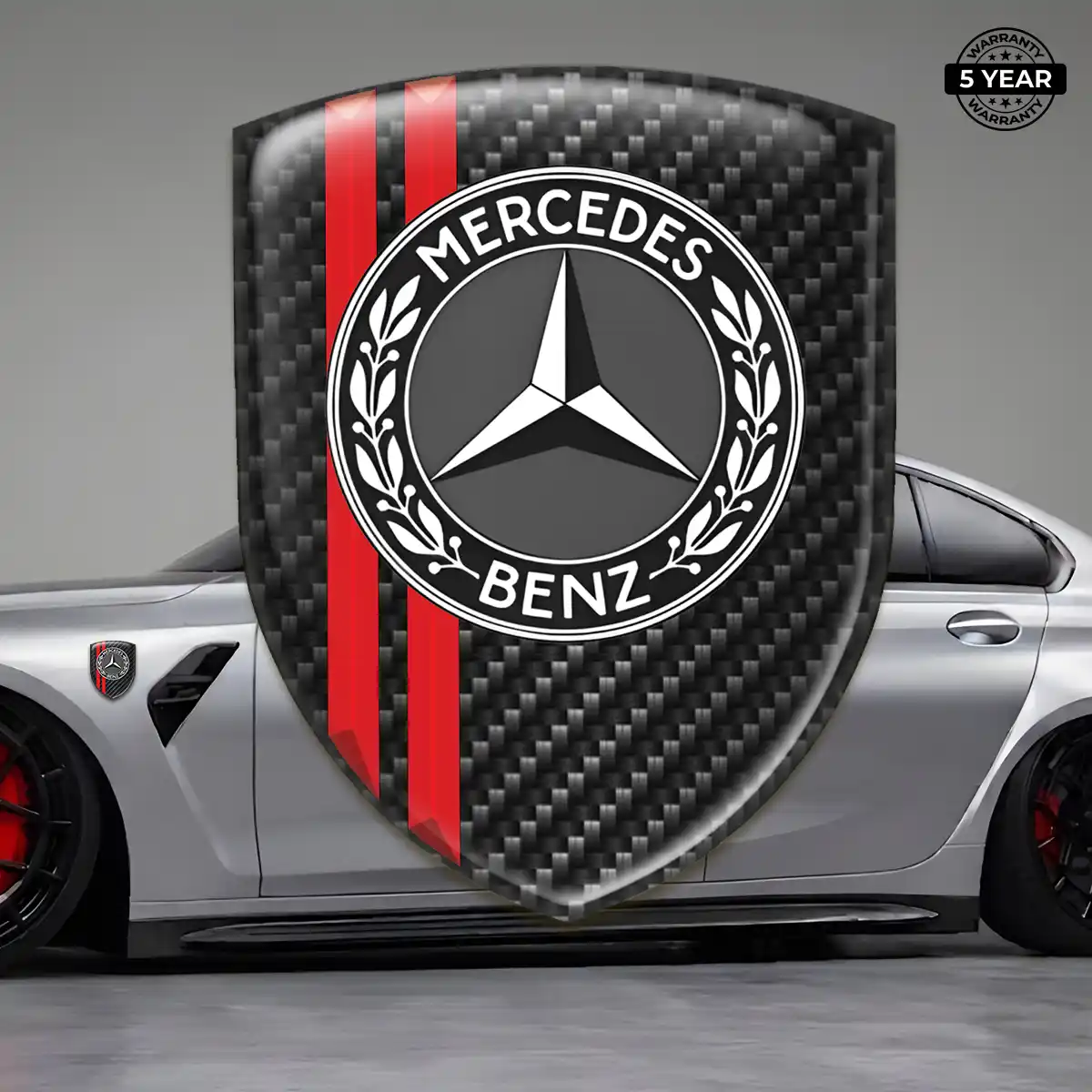 Mercedes Gel Badge Sticker Refined Design