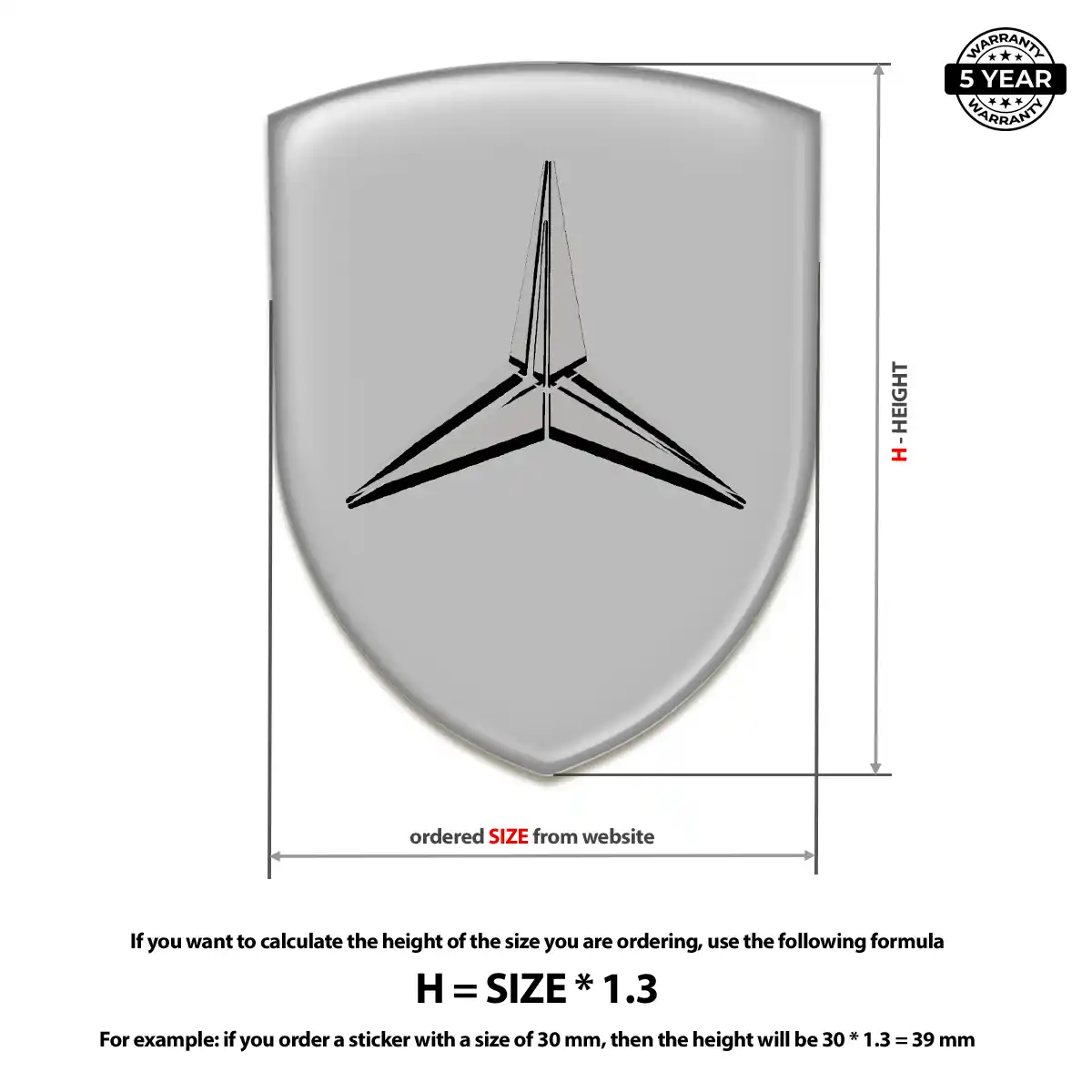 Mercedes Gel Badge Sticker Signature Grade