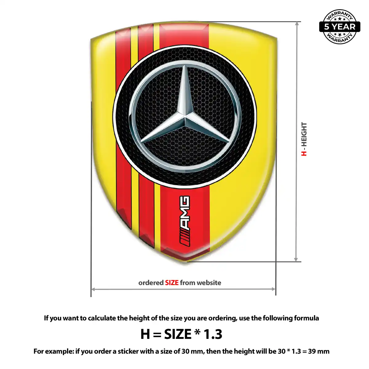 Mercedes Gel Badge Sticker Sleek Style