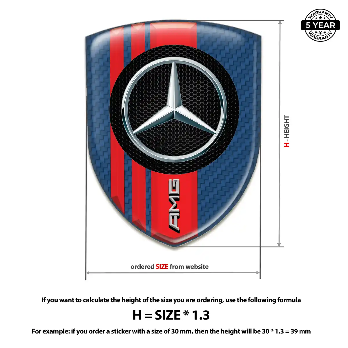 Mercedes Gel Badge Sticker Superior Craft
