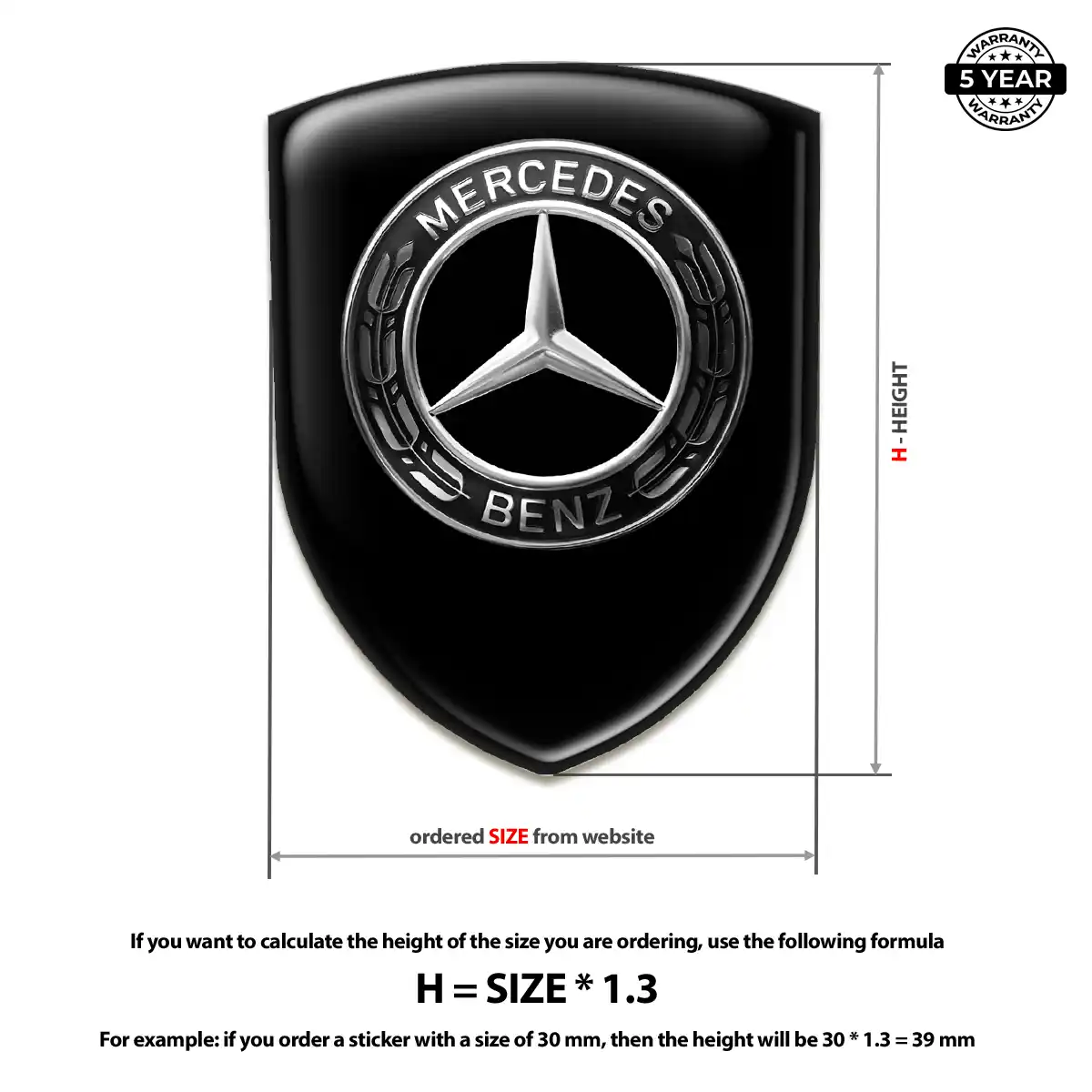 Mercedes Gel Emblem Sticker Prime Quality