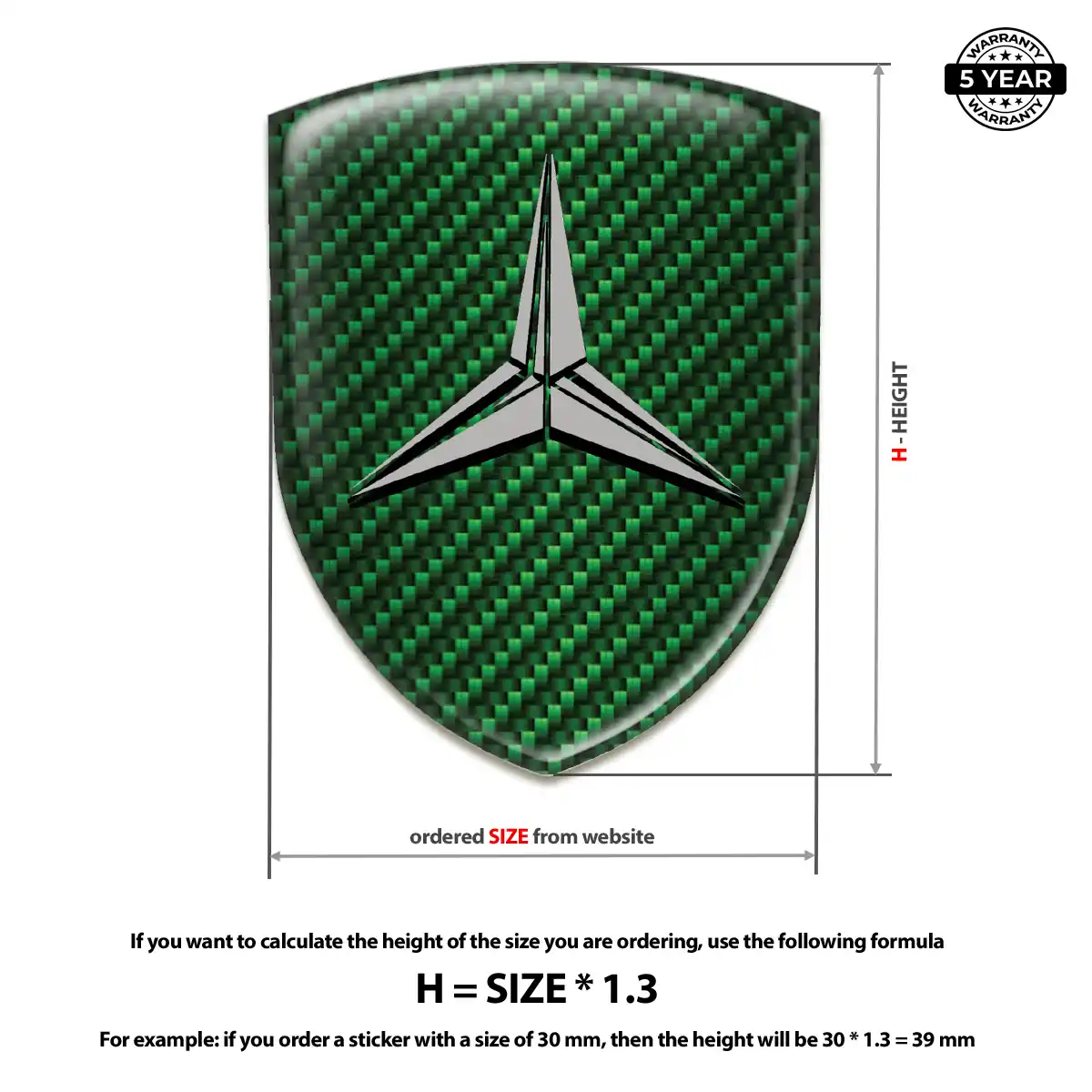 Mercedes Gel Emblem Sticker Refined Design