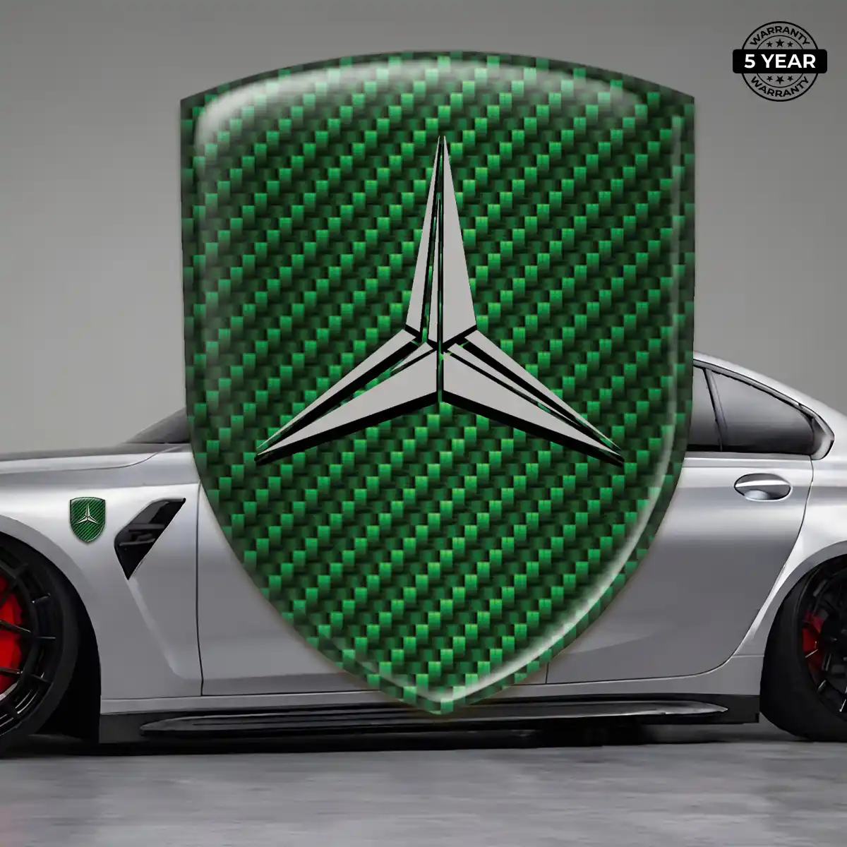 Mercedes Gel Emblem Sticker Refined Design