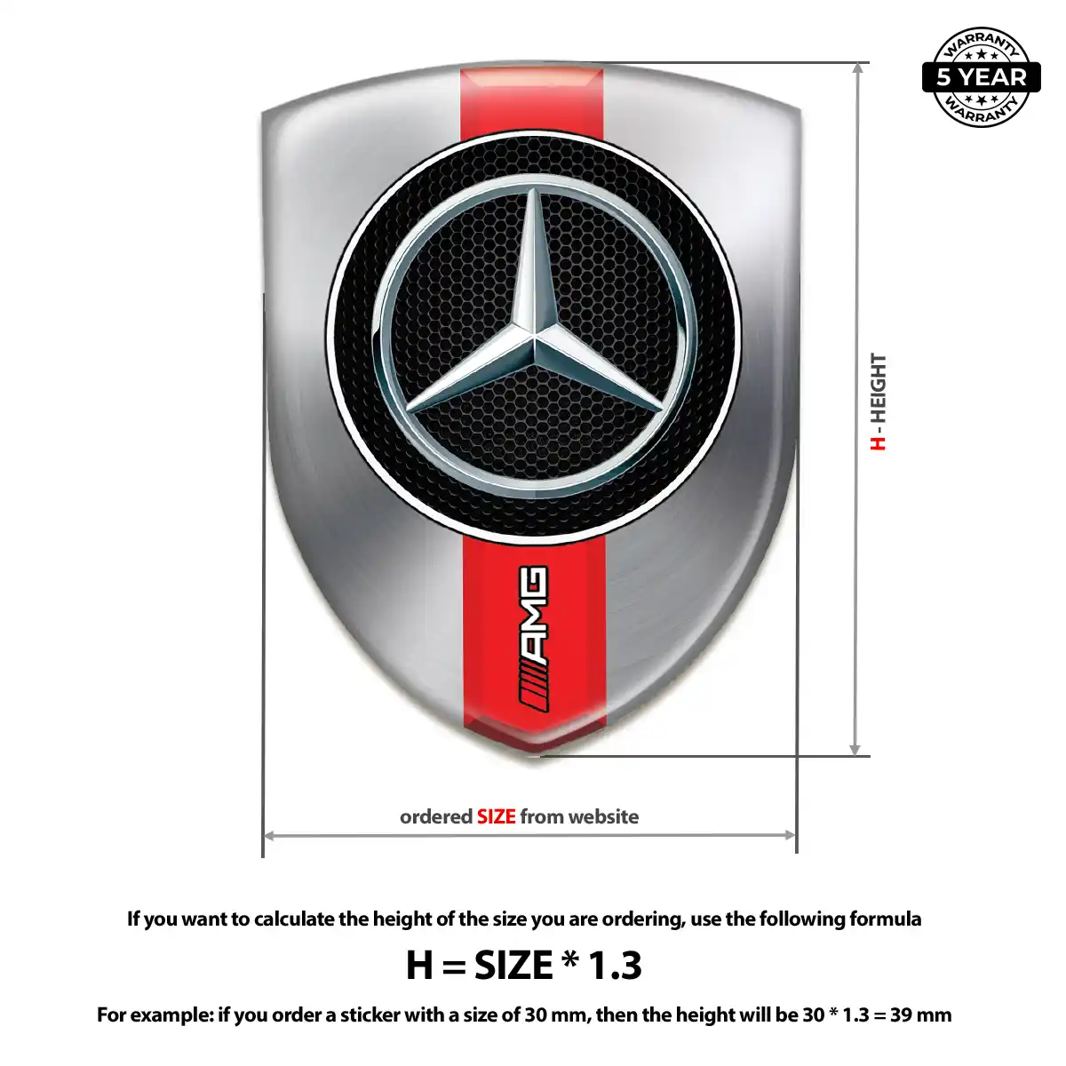 Mercedes Gel Emblem Sticker Signature Grade