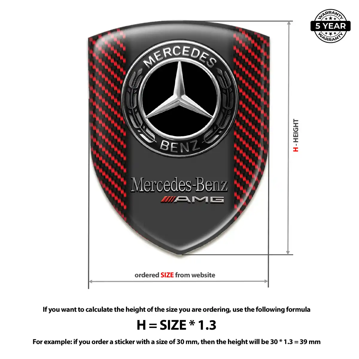 Mercedes Gel Emblem Sticker Sleek Style
