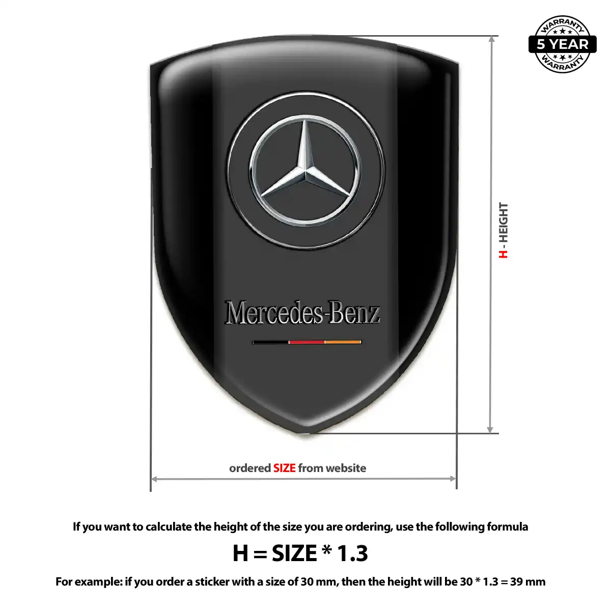 Mercedes Gel Emblem Sticker Superior Craft