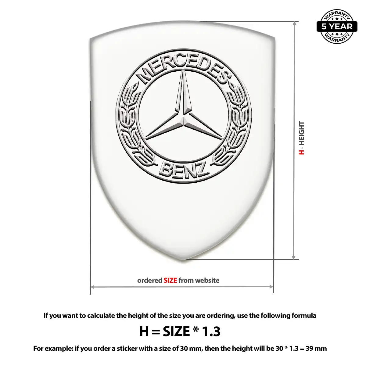 Mercedes Logo Badge Prime Quality