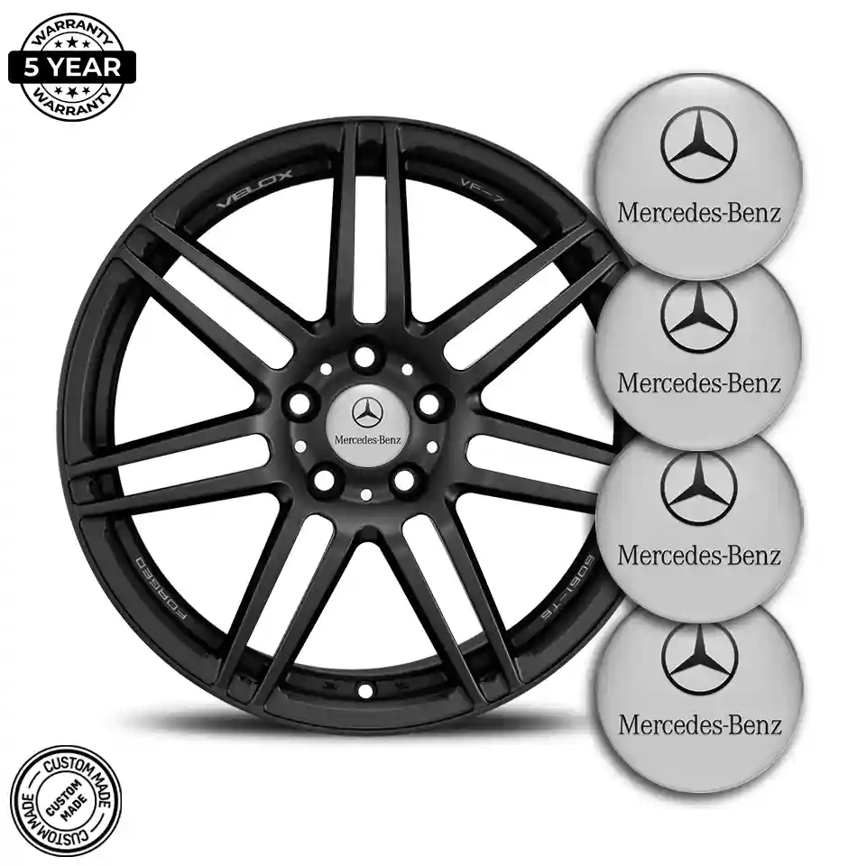 Mercedes Logo Silicone Emblem Self-Adhesive Stylish Design