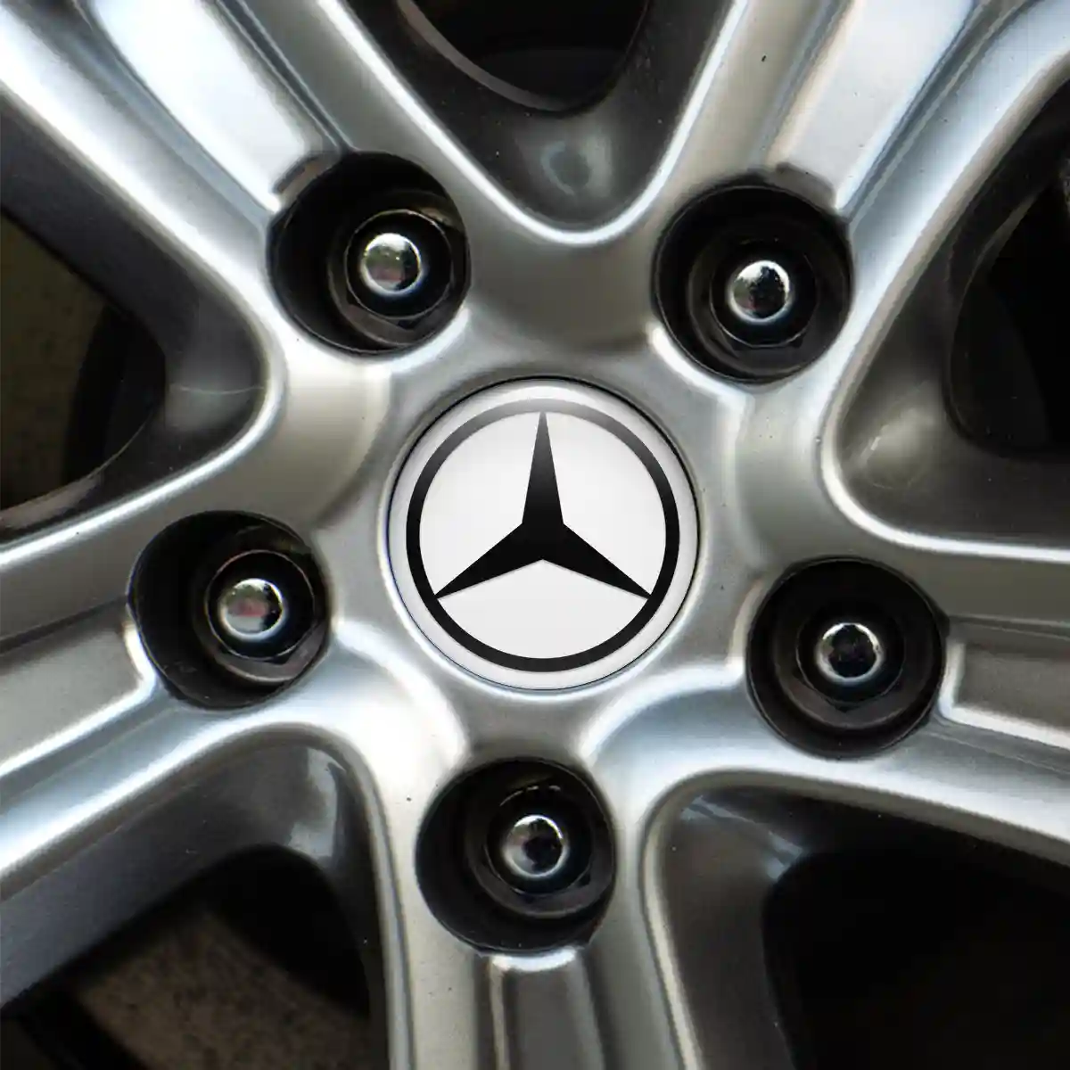 Mercedes Logo Silicone Sticker Self-Adhesive Stylish Design