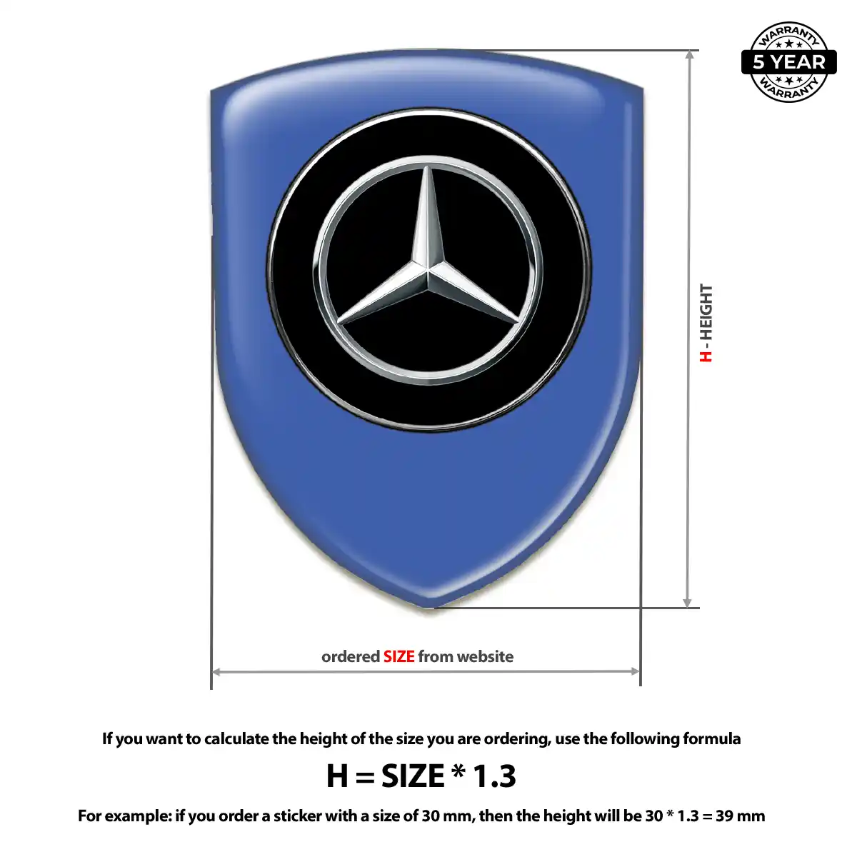 Mercedes Logo Sticker Elite Finish