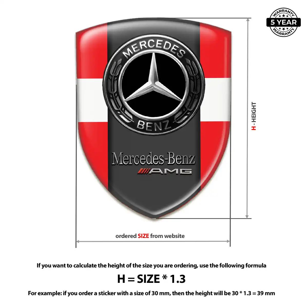 Mercedes Logo Sticker Prime Quality
