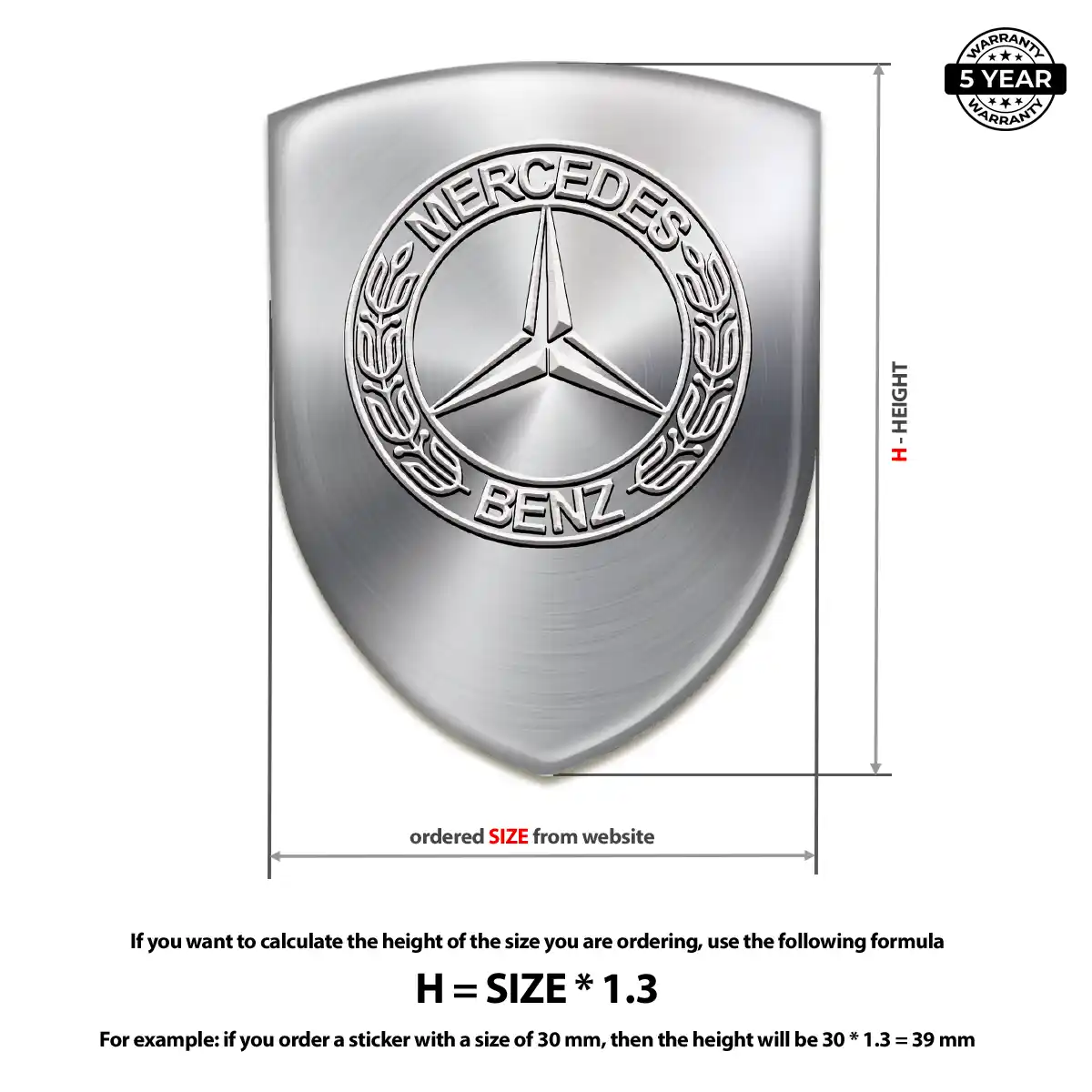Mercedes Logo Sticker Refined Design