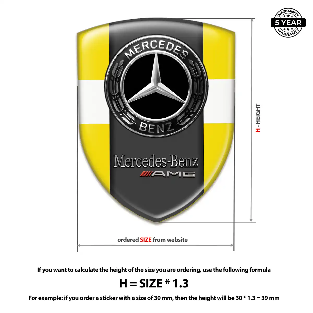 Mercedes Logo Sticker Signature Grade