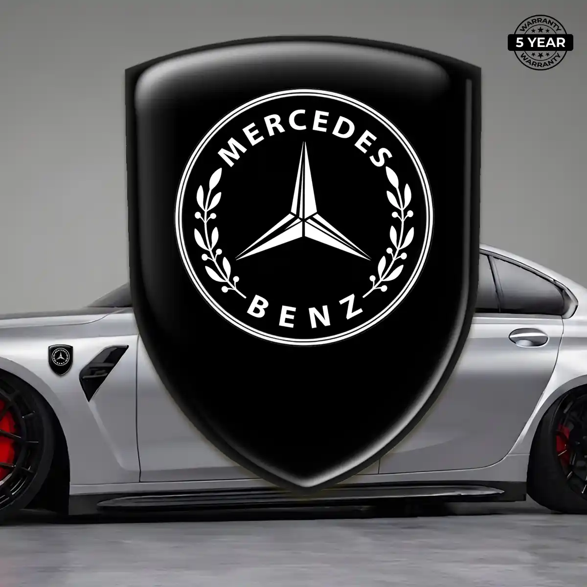 Mercedes Polyurethane Domed Sticker Elite Finish