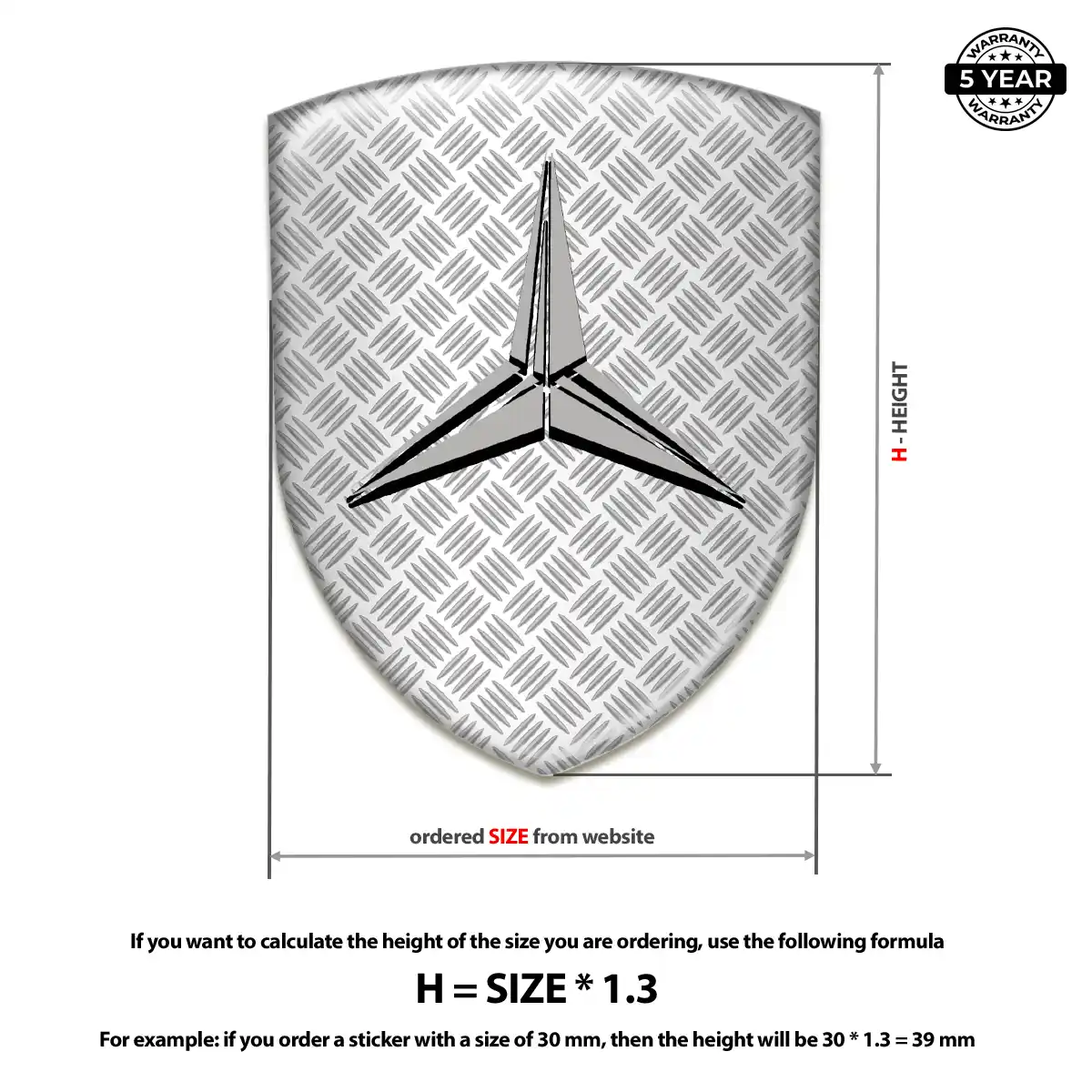Mercedes Resin Badge Sticker Prime Quality