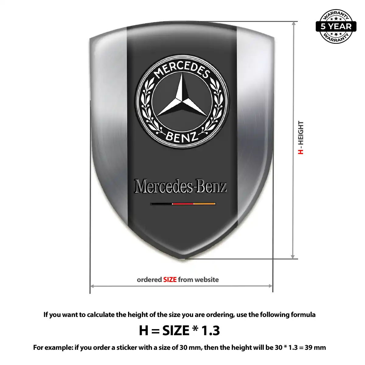 Mercedes Resin Badge Sticker Refined Design