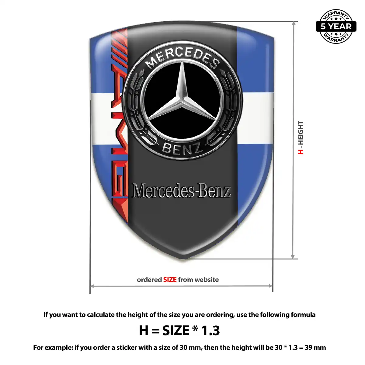 Mercedes Resin Badge Sticker Signature Grade