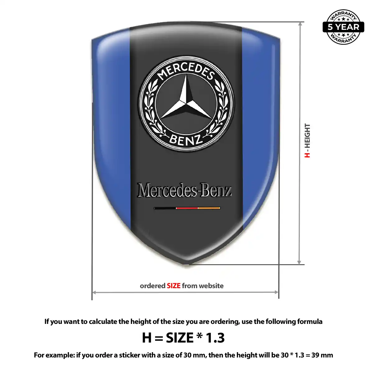Mercedes Resin Badge Sticker Sleek Style