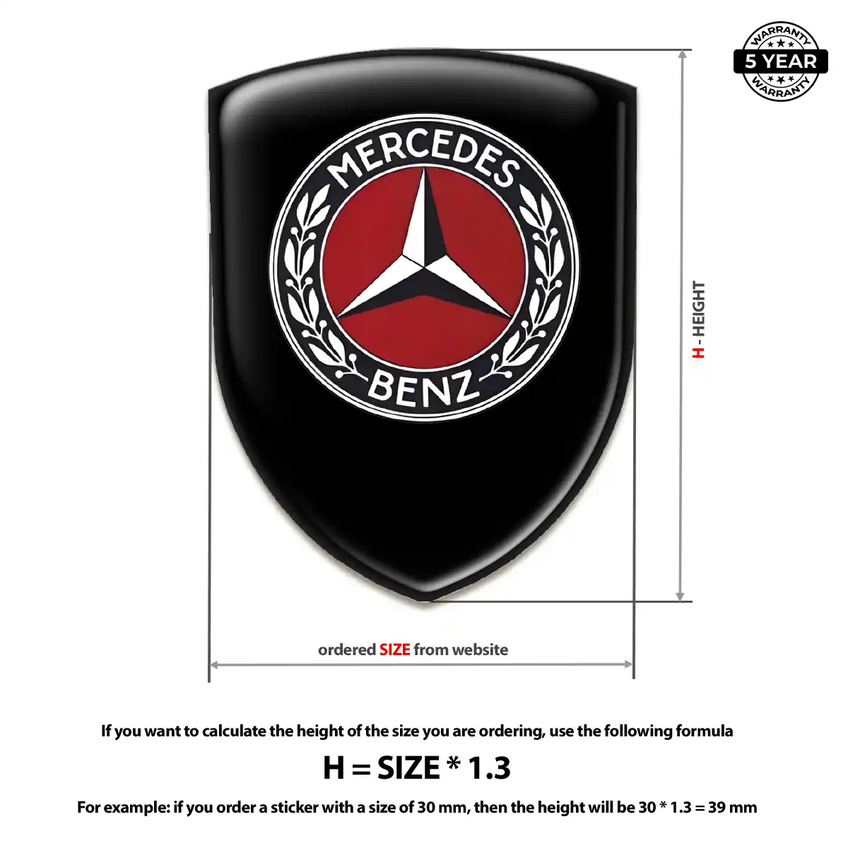 Mercedes Resin Badge Sticker Superior Craft
