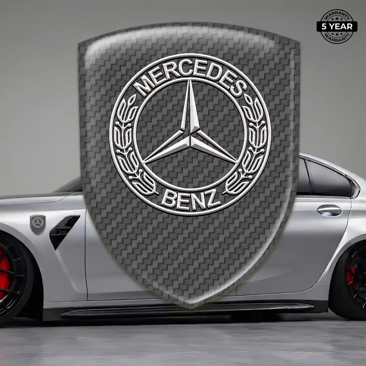 Mercedes Resin Domed Sticker Sleek Style